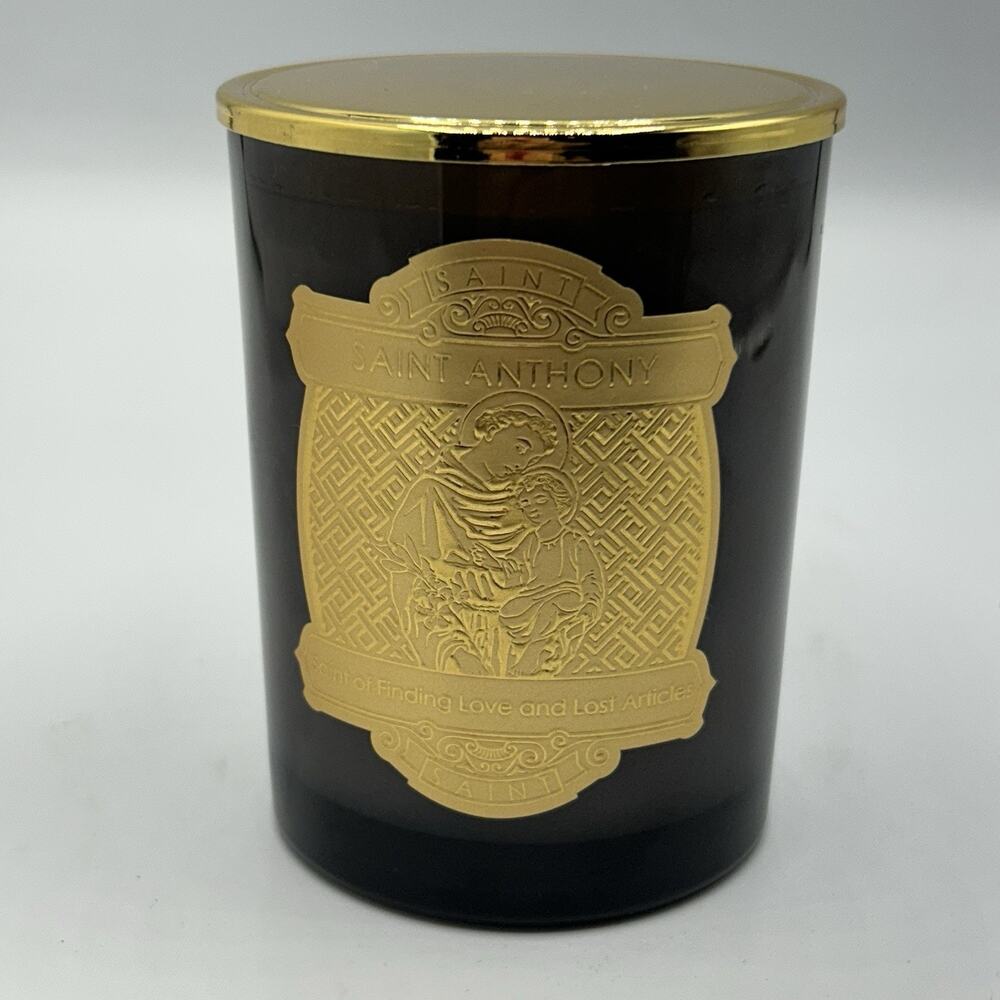New SAINT “Saint Anthony Of Padua” Oud Glass Jar Candle With Metal Lid